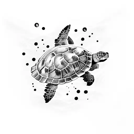 A Majestic Sea Turtle Swimming Through A Vibrant Coral Reef