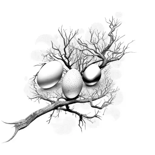 A Beautiful Avian Creature Defending Its Eggs In A Tree With Barren Branches