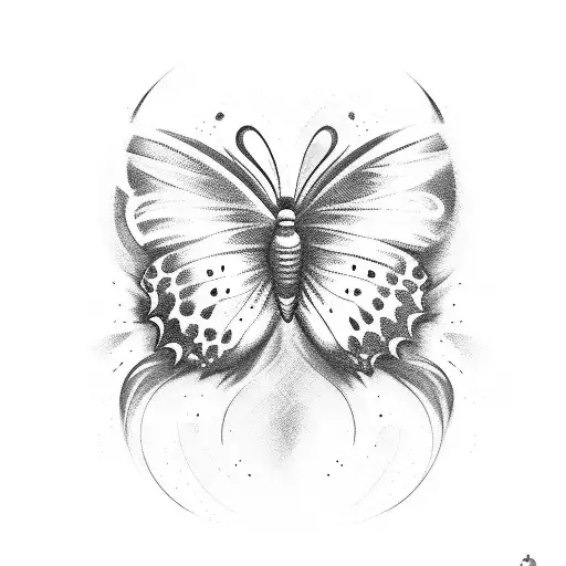 A Cinematic Scene Of A Butterfly Flying Through A Dark Forest