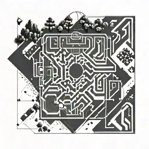 A Geometric Pattern Inspired By The Layout Of A Soccer Field And The Design Of A Video Game Map