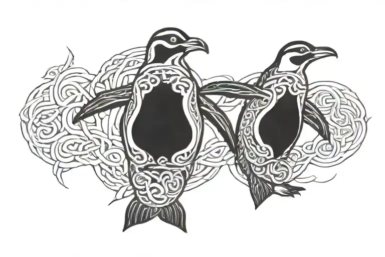Two Celtic Penguins