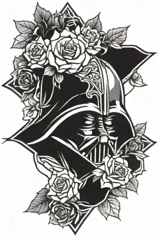 Star Wars Sith Tattoo Surrounded By Roses