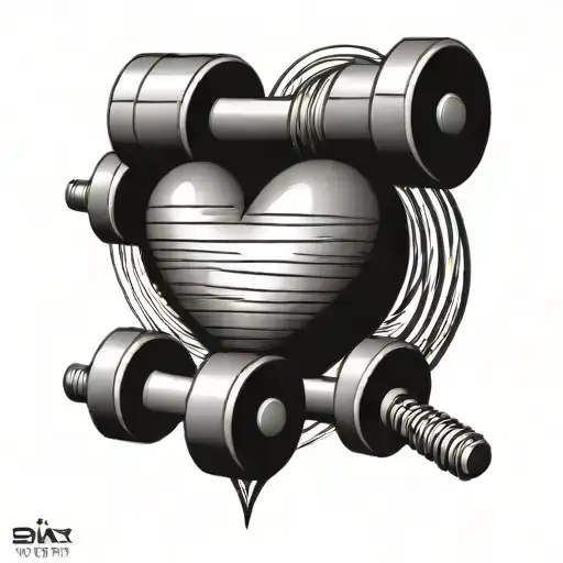 Heart Line With Dumbell Weight