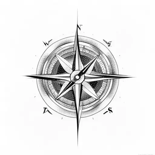 Compass With Arrow And Accounting Symbols