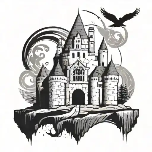 A Futuristic Scottish Castle With A Hidden Assassin's Creed Symbol Incorporated Into The Design