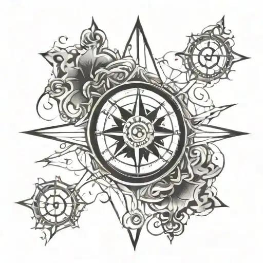 Compass With Diamond In The Center