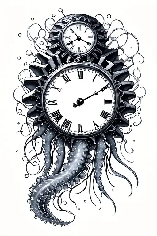 Jelly Fish And Clock Gears