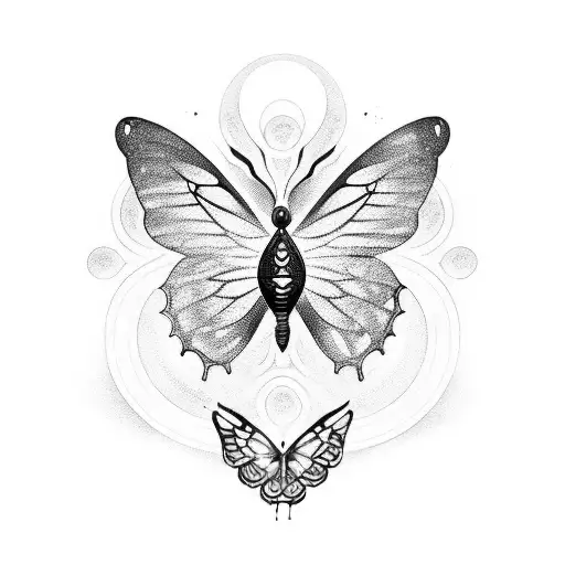 A Black Hole With Intricate Butterfly Wings Emerging From Its Center