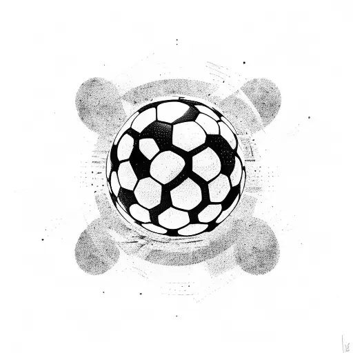 A Soccer Ball Being Kicked Into The Distance With A Trail Of Abstract Shapes Behind It