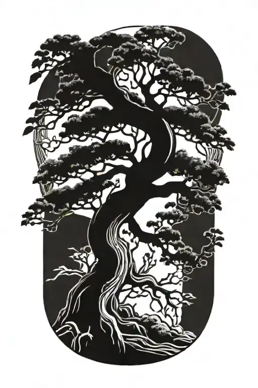 Bonsai Tree Of Life Growing Same Branch