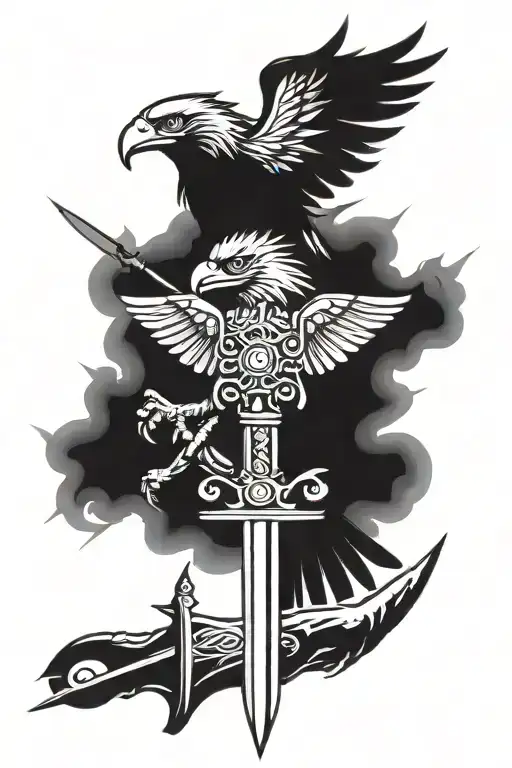 Eagle And Sword Tattoo Design