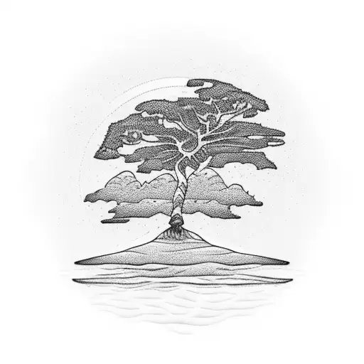 A Majestic Palm Tree Standing Tall On A Sandy Beach At Sunset