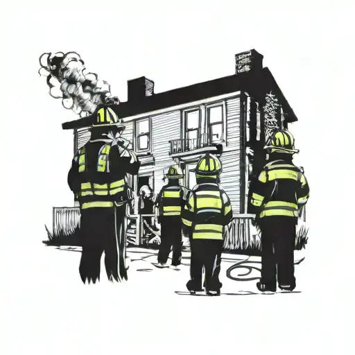 A Fire Chief Inspecting A Building With A Group Of Kids In Awe Of The Firefighting Equipment