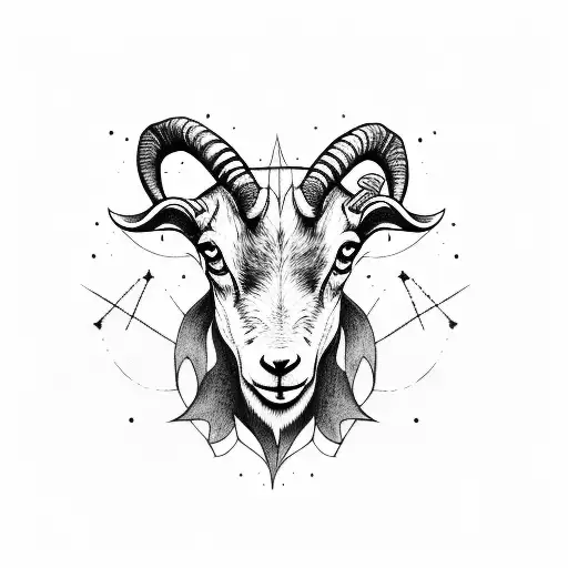 Satanic Goat With Scratch In The Background