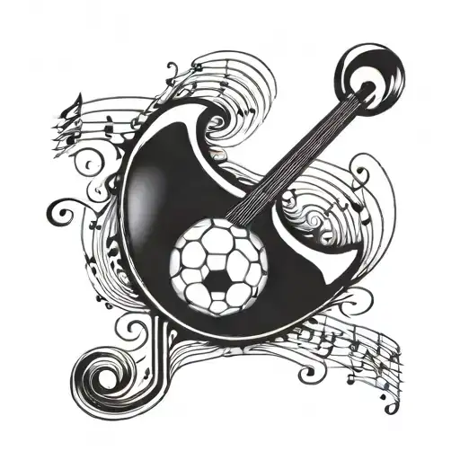 Combine A Football And A Musical Note To Create A Unique Design