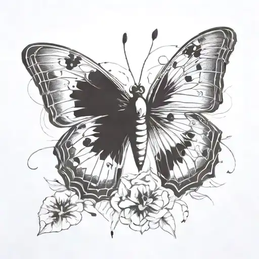 Butter Fly Flower Large Black Leaves