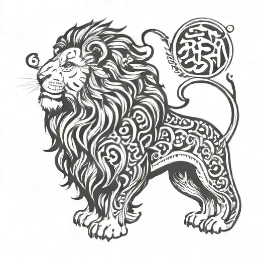 Lion With Arabic Calligraphy Style