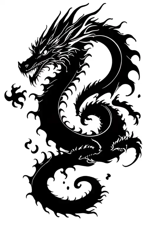 Dragon And Cresent Splash Art Different For 3 Inches