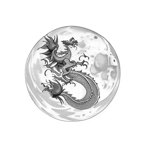 Moon With Dragon