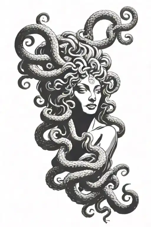 God Medusa Looks At Me Calmly