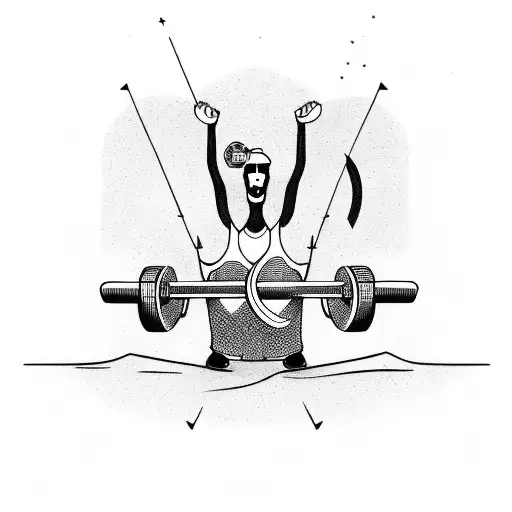 Weightlifting Barbell With Motivational Quote