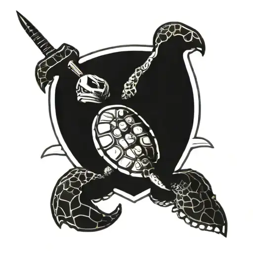 Evil Turtle With Knife On Back
