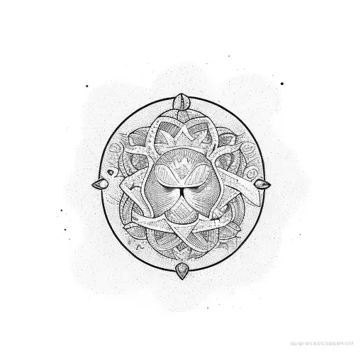 A Creative Tattoo Design That Represents The Eclectic Interests And Love For The Beach