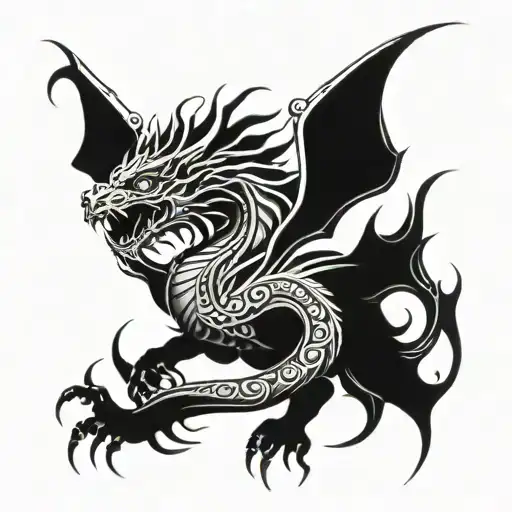 Dragon Phoenix Emerging Scorpion Lion Surrounded