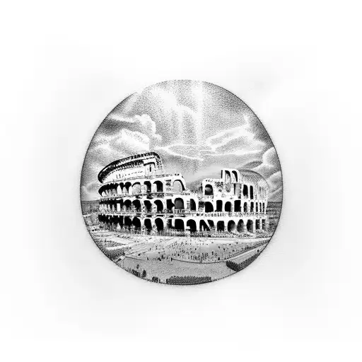 A Scenic View Of The Roman Colosseum During Sunset