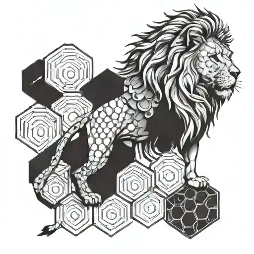 Lion In Honeycombs