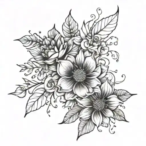 Floral Half Sleeve Fine Line