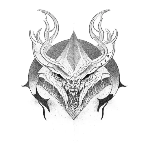 A Detailed Depiction Of A Predatory Animal In A Mystical Occult Style