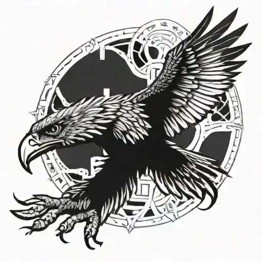 Baku Map Eagle Flying