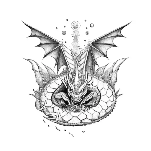 A Dragon Diving Into A Virtual Reality Ocean