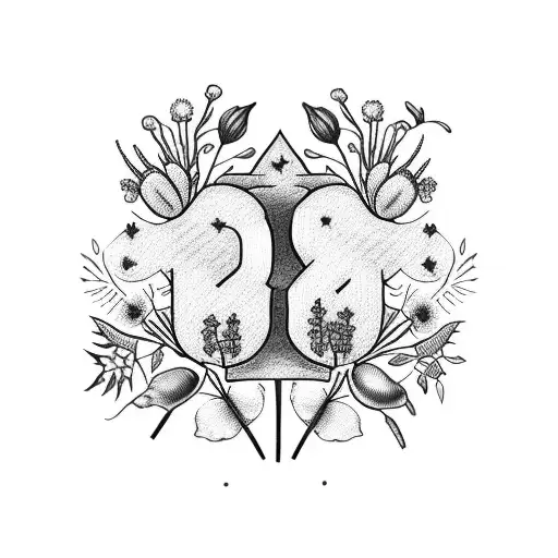 Small Wildflower Bouquet With Letter H In Stem