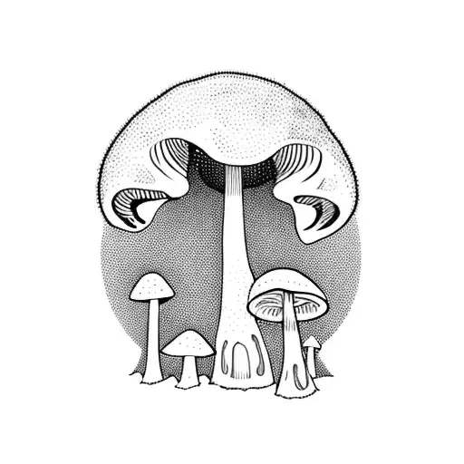 A Whimsical Mushroom Forest With Children Playing Among Them