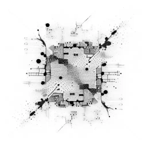 Circuit Board With Abstract Paint Splatters