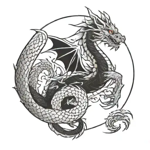 Blood Moon And Dragon