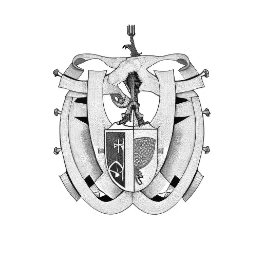 A Portuguese Flag With A Fish Skeleton As The Emblem