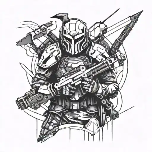 Combine Elements Of Milsim Gaming And Tomahawks Into A Futuristic Warrior Design