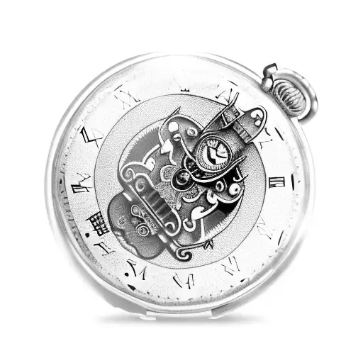 An Antique Pocket Watch With Intricate Gears And Mechanisms Intertwined With A Scorpion