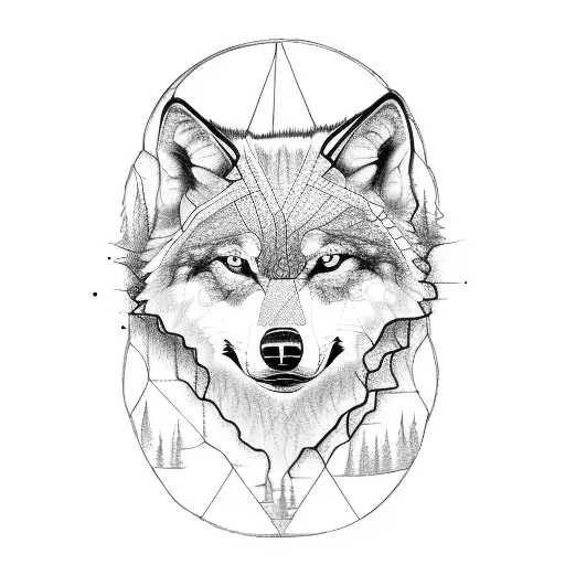 An Intricate Sketch Of A Family Of Wolves Riding Bicycles Together Through A Forest