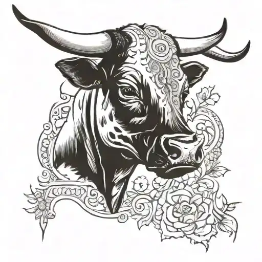 Half Young Half Old Bull Head