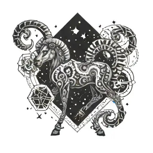 Aries Zodiac Sign Surrounded By Scorpio Constellation
