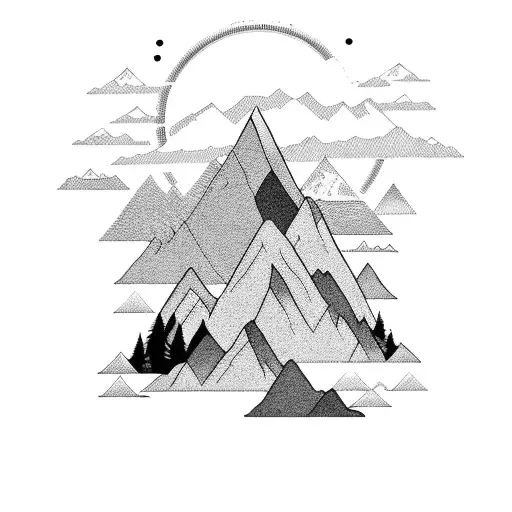 A Silhouette Of A Scout Exploring A Mountain Range At Sunset