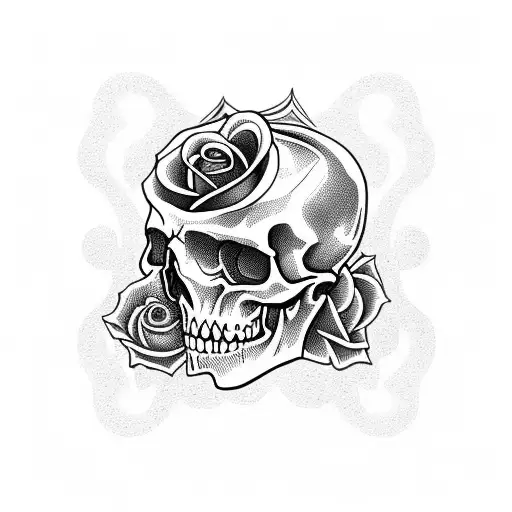 Skull With Rose