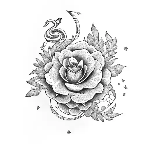 Flowers In Month July With Snake And Moon