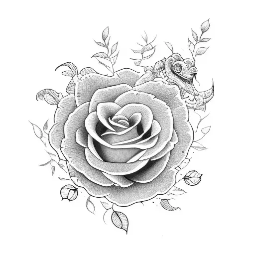 Flowers In Month July With Snake And Moon