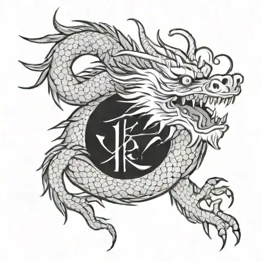 Chinese Dragon With The Name Aksel