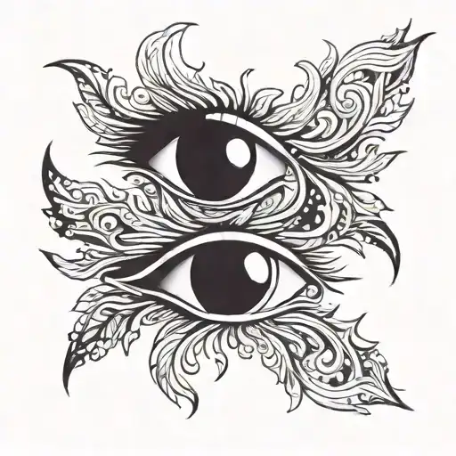 Eyes On Black Background